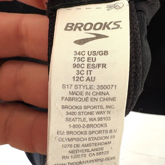 Brooks High Impact Racerback Sports Bra Black 34C - Picture 3 of 4